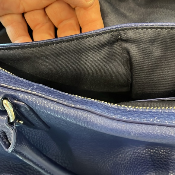 VGUC Danier royal blue leather satchel bag with matching cross body stra… - Picture 11 of 11